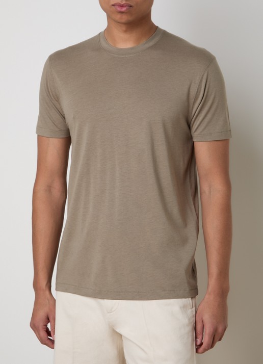 TOM FORD T-shirt met logoborduring - detail 4 olijfgroen