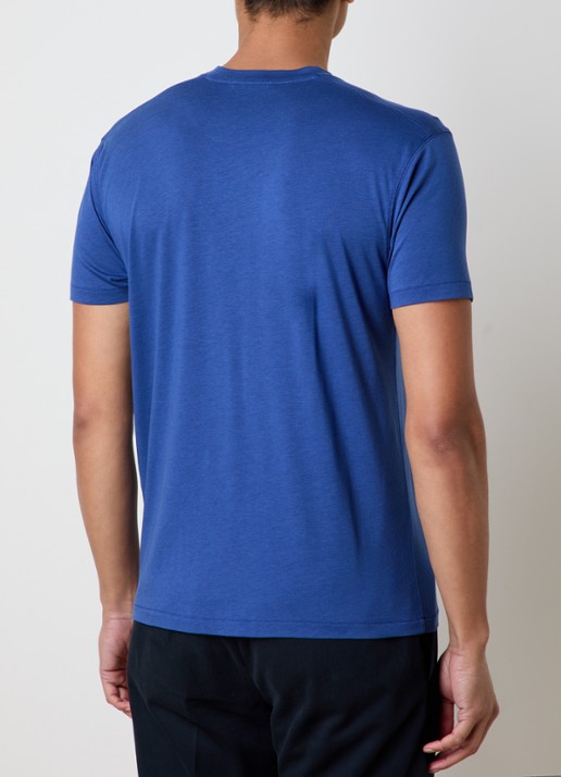 TOM FORD T-shirt met logoborduring - achterkant 3 donkerblauw