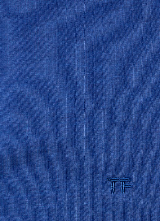 TOM FORD T-shirt met logoborduring - detail 5 donkerblauw