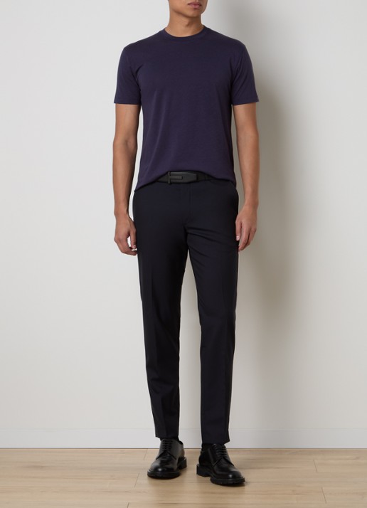 TOM FORD T-shirt met logoborduring - voorkant 6 donkerblauw