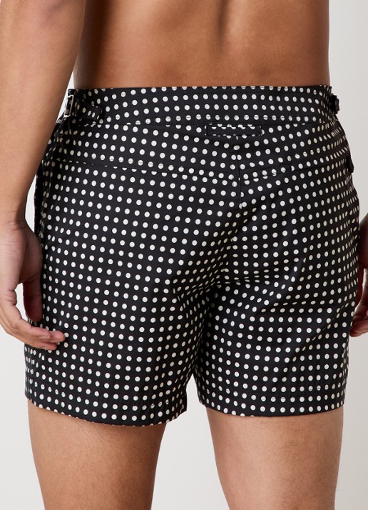 TOM FORD Zwemshorts met stippenprint en steekzakken - achterkant zwart