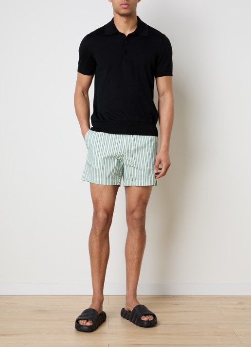 Tom Ford Zwemshorts met streepprint en steekzakken - voorkant 3 lindegroen