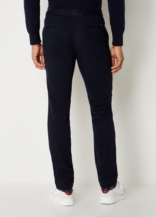 Tommy Hilfiger 1985 Bleecker slim fit chino in  katoenblend - achterkant 5 lichtblauw