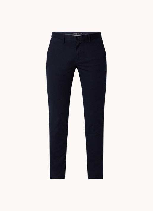 Tommy Hilfiger 1985 Bleecker slim fit chino in  katoenblend - voorkant 3 lichtblauw