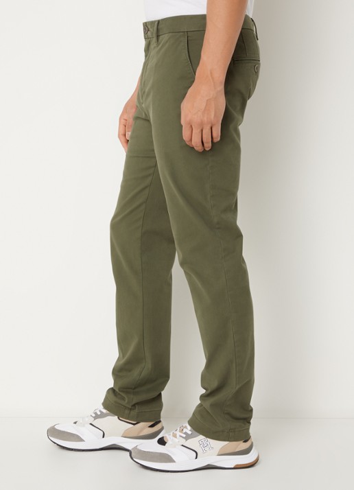 Tommy Hilfiger 1985 Denton straight fit chino met steekzakken - detail 3 legergroen