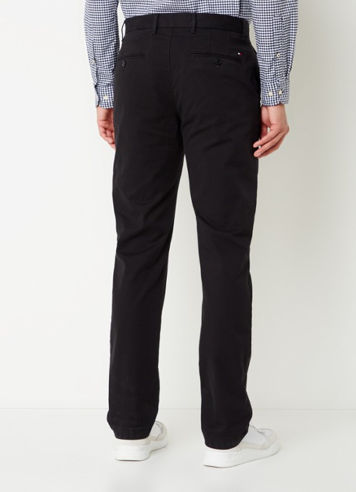 Tommy Hilfiger 1985 Denton straight fit chino met steekzakken - achterkant zwart