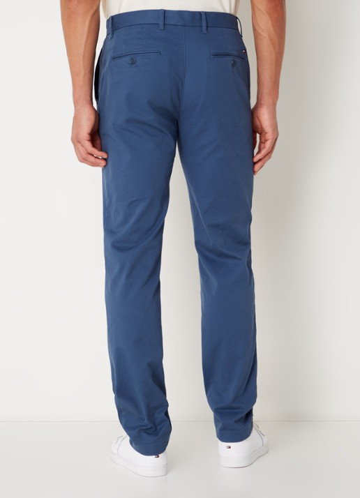 Tommy Hilfiger 1985 Denton straight fit chino met steekzakken - achterkant petrol