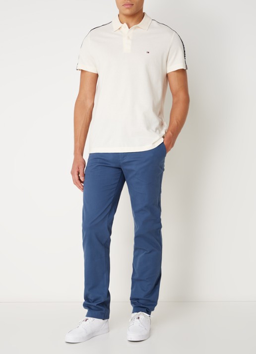 Tommy Hilfiger 1985 Denton straight fit chino met steekzakken - voorkant 9 petrol