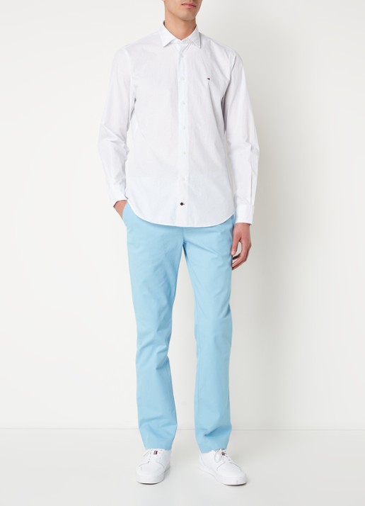 Tommy Hilfiger 1985 Denton straight fit chino met steekzakken - voorkant 5 lichtblauw