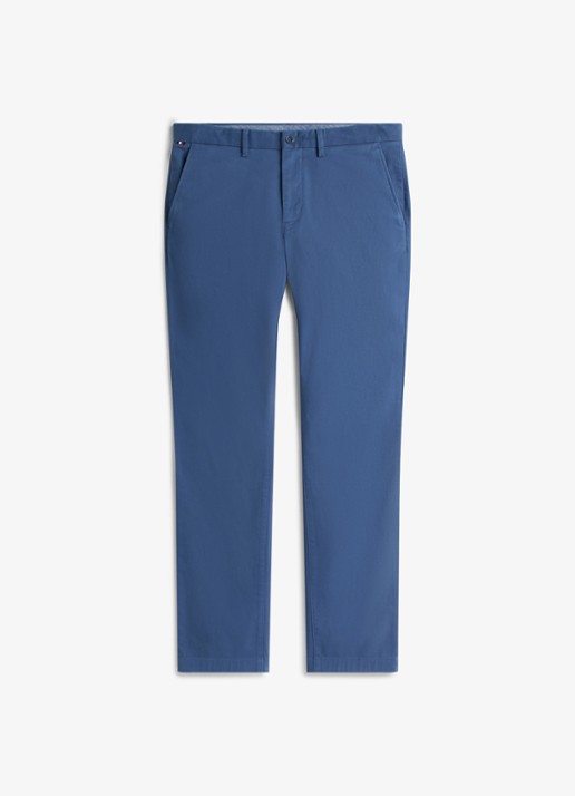 Tommy Hilfiger 1985 Denton straight fit chino met steekzakken - voorkant 10 petrol