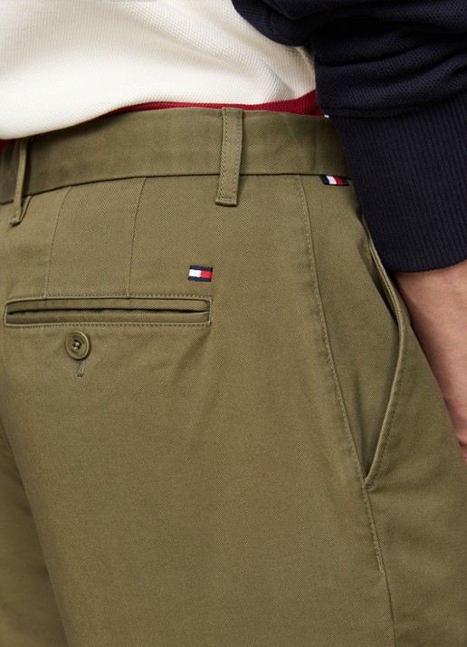 Tommy Hilfiger 1985 Denton straight fit chino met steekzakken - detail 4 olijfgroen