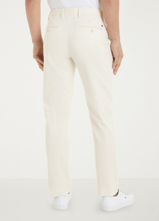 Tommy Hilfiger 1985 Denton straight fit chino met steekzakken - achterkant beige