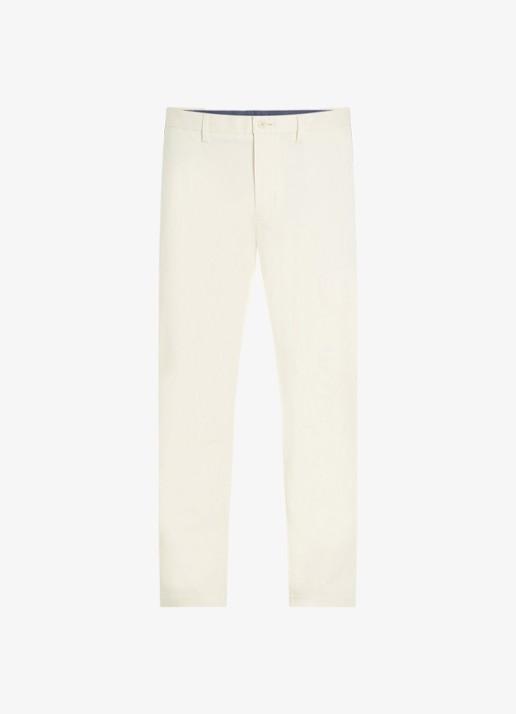 Tommy Hilfiger 1985 Denton straight fit chino met steekzakken - voorkant 2 beige