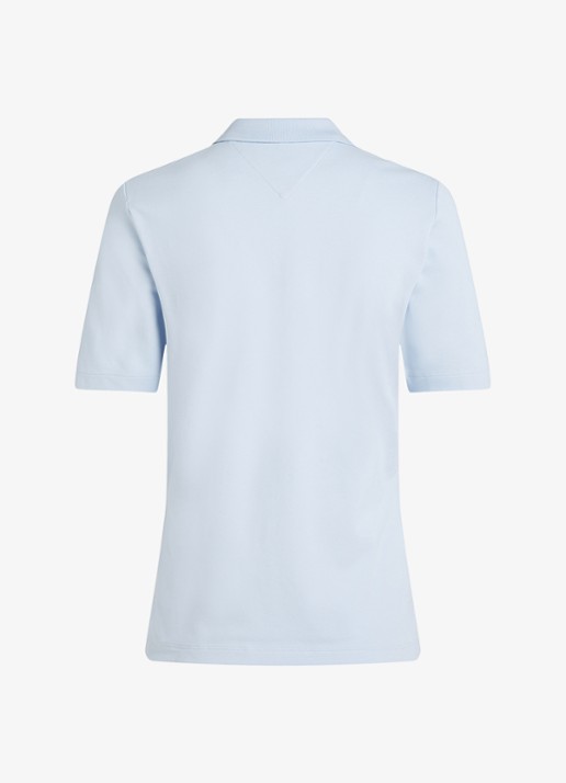 Tommy Hilfiger 1985 regular fit polo van  katoen met logo - detail 4 lichtblauw