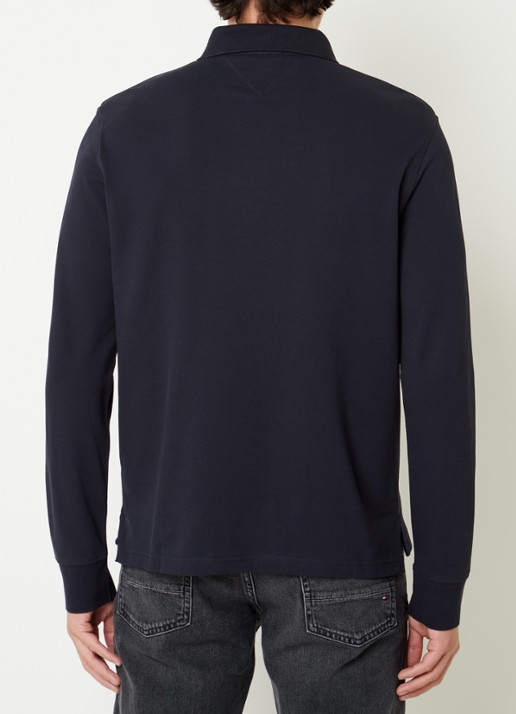 Tommy Hilfiger 1985 regular fit polo van piqué katoen  - achterkant 4 lichtblauw