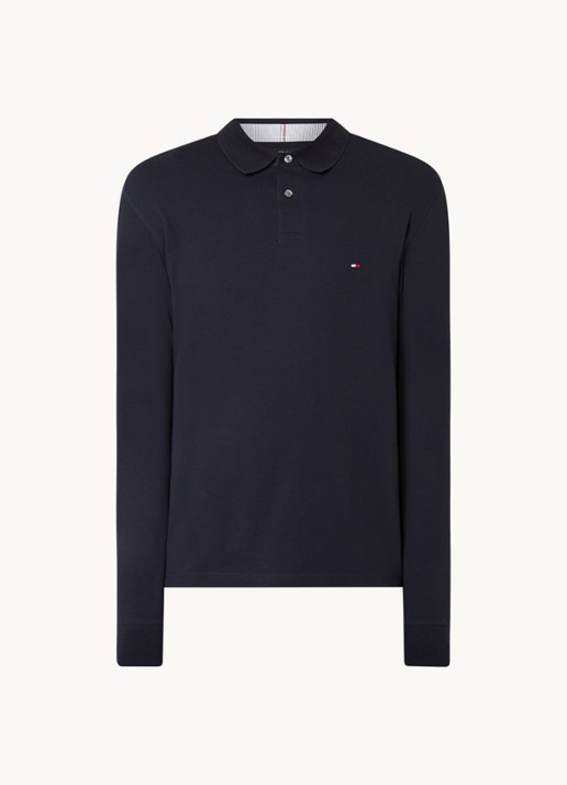 Tommy Hilfiger 1985 regular fit polo van piqué katoen  - voorkant lichtblauw