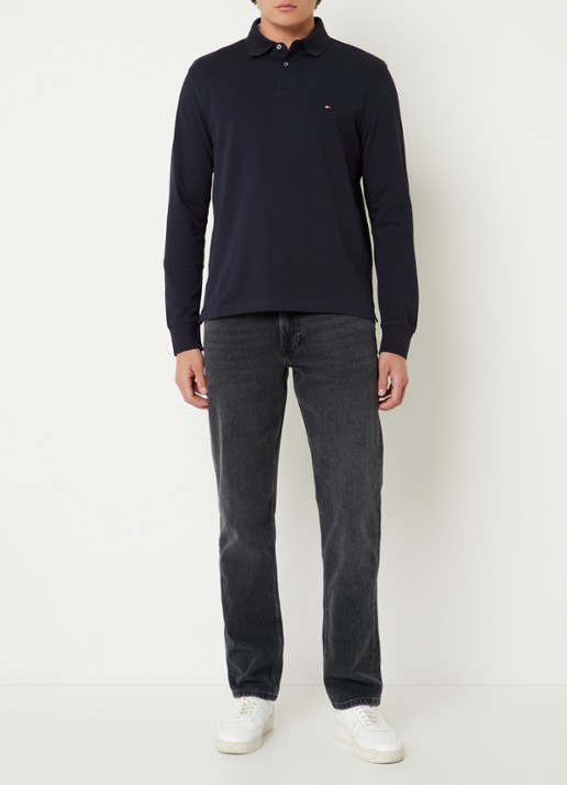 Tommy Hilfiger 1985 regular fit polo van piqué katoen  - voorkant 2 lichtblauw