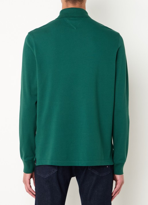 Tommy Hilfiger 1985 regular fit polo van piqué katoen  - achterkant 2 groen