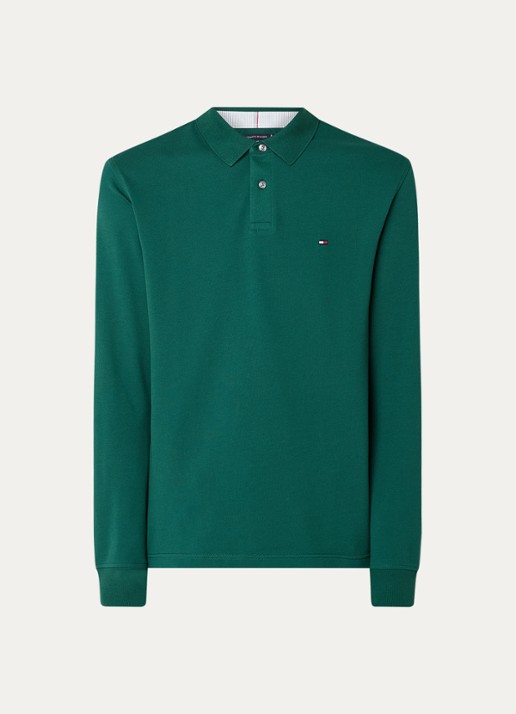 Tommy Hilfiger 1985 regular fit polo van piqué katoen  - voorkant 3 groen