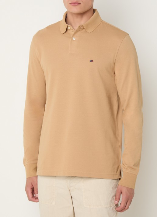 Tommy Hilfiger 1985 regular fit polo van piqué katoen  - detail camel