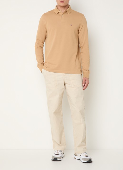 Tommy Hilfiger 1985 regular fit polo van piqué katoen  - voorkant 4 camel