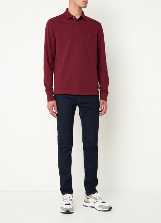 Tommy Hilfiger 1985 regular fit polo van piqué katoen  - voorkant 3 kersenrood