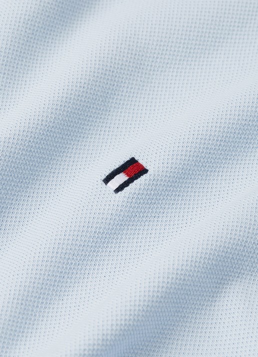 Tommy Hilfiger 1985 slim fit polo met logoborduring - detail 3 breezy blue / blauw