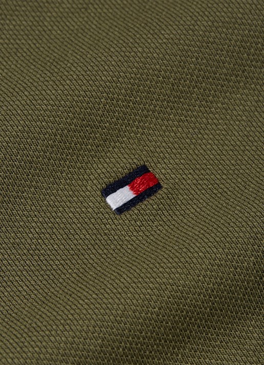 Tommy Hilfiger 1985 slim fit polo met logoborduring - detail 7 army green / groen