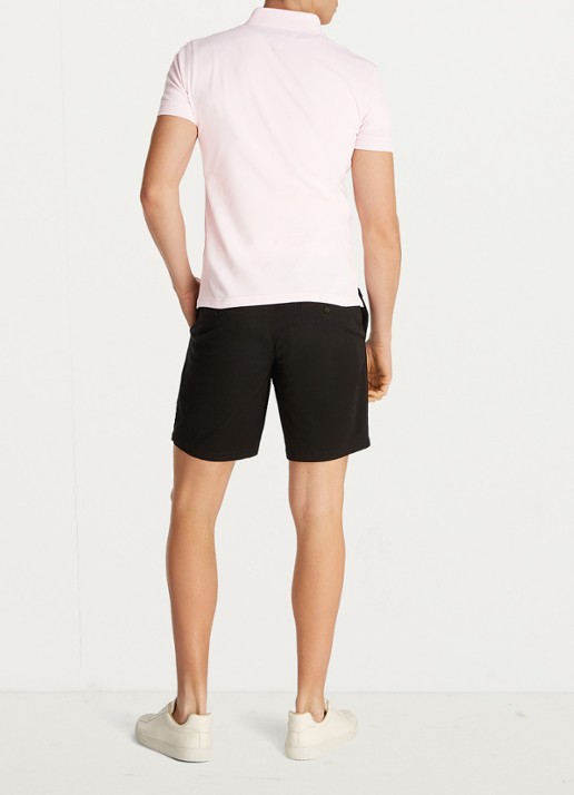 Tommy Hilfiger 1985 slim fit polo met logoborduring - achterkant light pink / roze