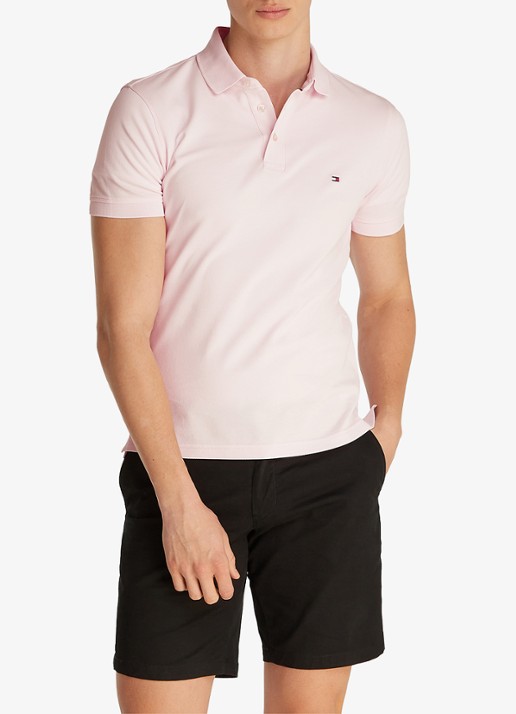 Tommy Hilfiger 1985 slim fit polo met logoborduring - detail 2 light pink / roze