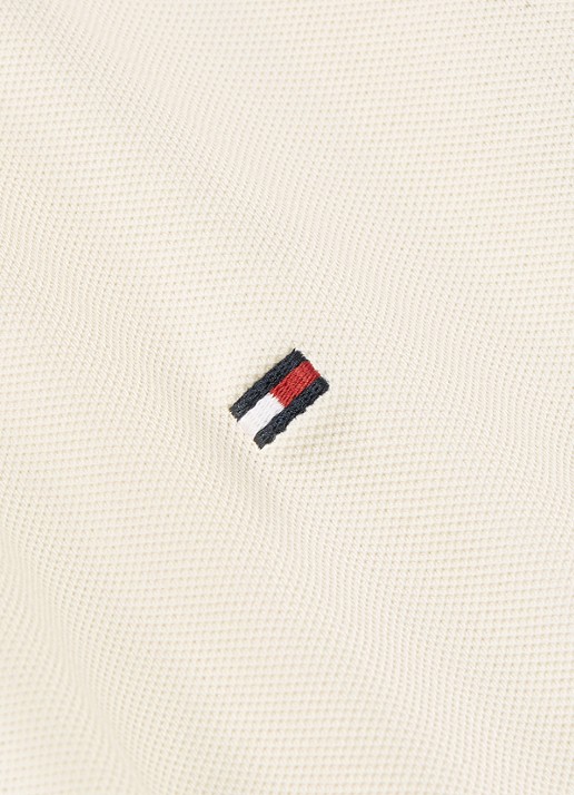 Tommy Hilfiger 1985 slim fit polo met logoborduring - detail 5 calico  / beige