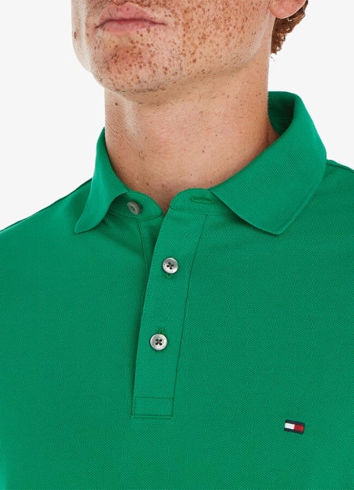 Tommy Hilfiger 1985 slim fit polo met logoborduring - detail 2 olympic green / groen