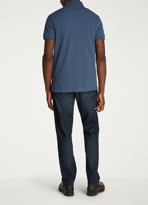 Tommy Hilfiger 1985 slim fit polo met logoborduring - achterkant 4 aegean sea / blauw
