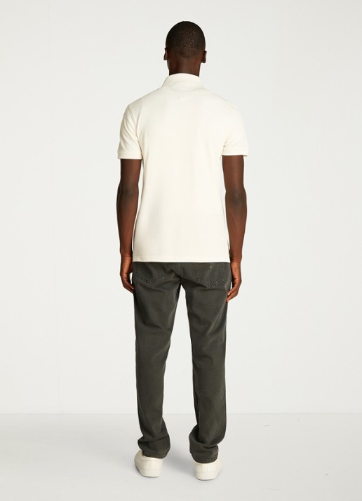 Tommy Hilfiger 1985 slim fit polo met logoborduring - achterkant ivory petal / geel