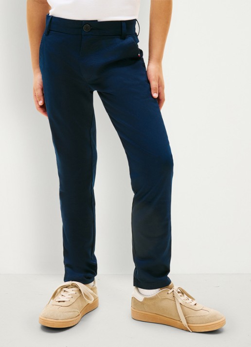Tommy Hilfiger 1985 straight fit chino met steekzakken - detail 4 dark night navy-c1g