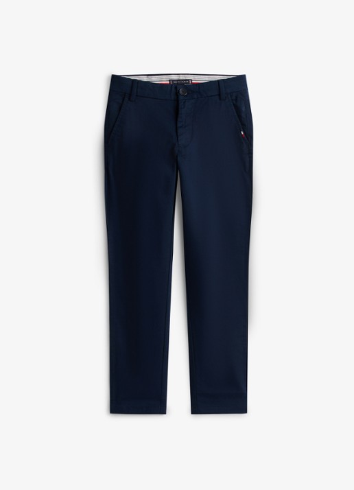 Tommy Hilfiger 1985 straight fit chino met steekzakken - voorkant 2 dark night navy-c1g