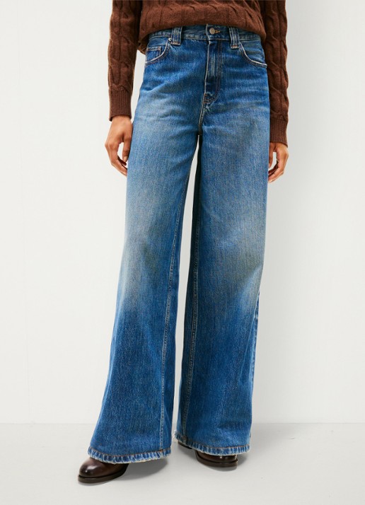 Tommy Hilfiger 70s high waist wide leg jeans met steekzakken
