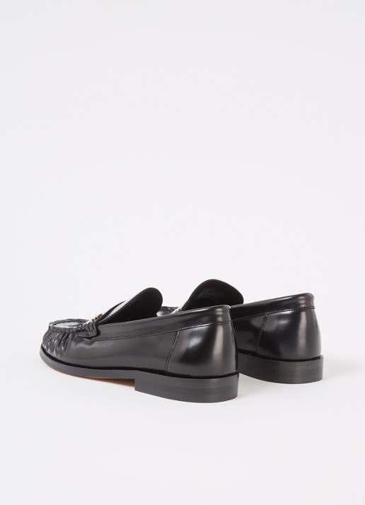 Tommy Hilfiger Abrasivato loafer van leer - achterkant 2 zwart