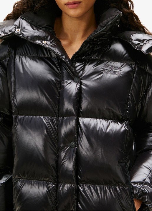 Tommy Hilfiger Alaska longline puffer jas met steekzakken - detail 3 zwart