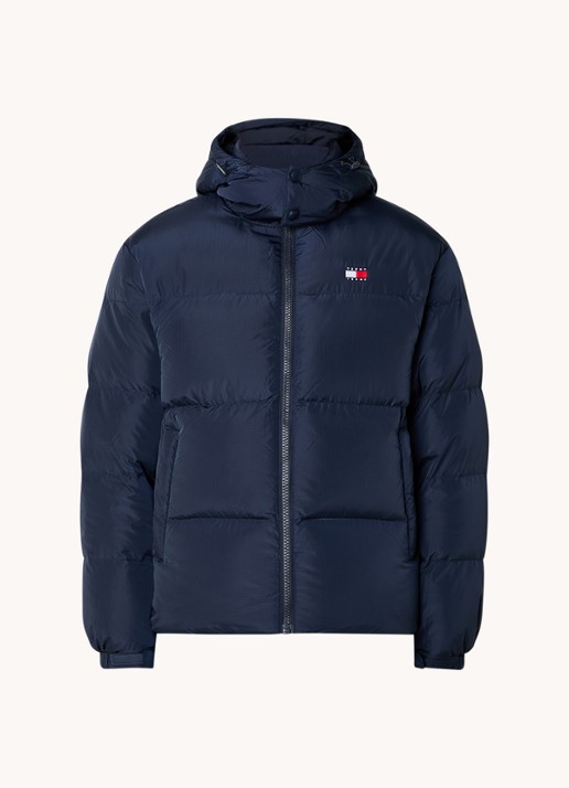 Tommy Hilfiger Alaska puffer jack met donsvulling en afneembare capuchon - voorkant 2 donkerblauw