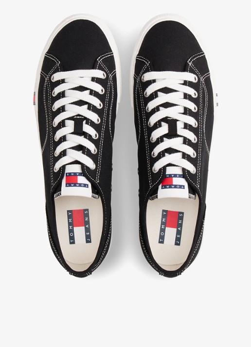 Tommy Hilfiger Archive Vulc sneaker met doorgestikte details  - detail 3 zwart