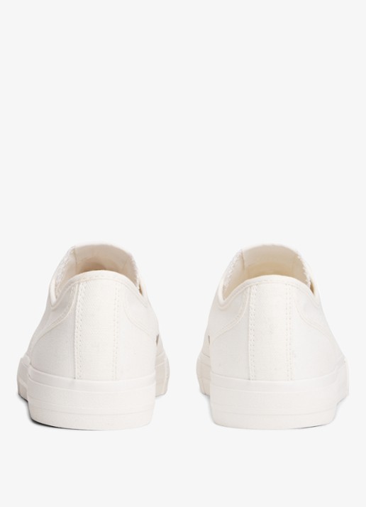 Tommy Hilfiger Archive Vulc sneaker met doorgestikte details  - achterkant beige