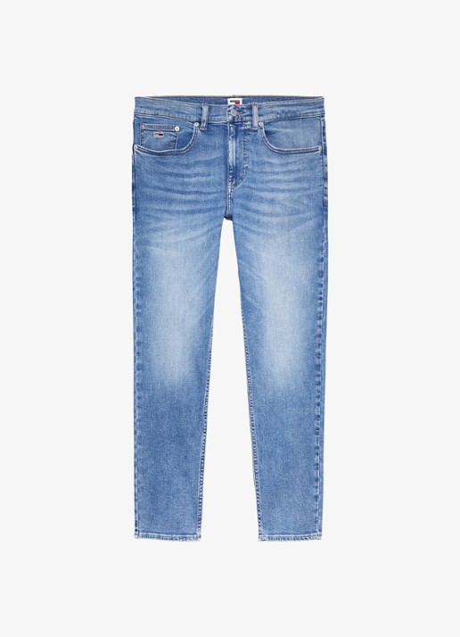 Tommy Hilfiger Austin slim fit jeans met lichte wassing - voorkant indigo
