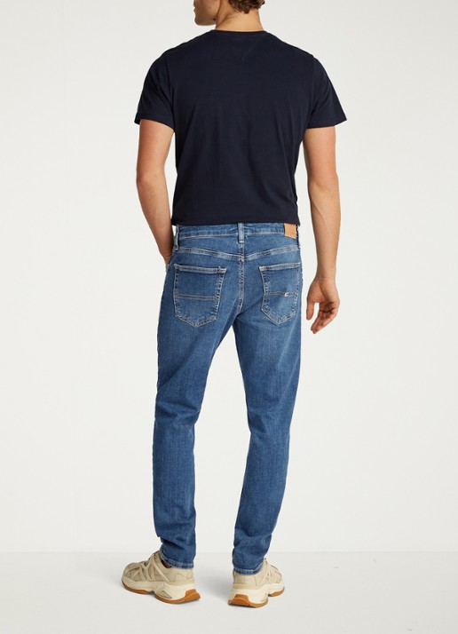 Tommy Hilfiger Austin slim fit jeans met medium wassing - achterkant 4 indigo