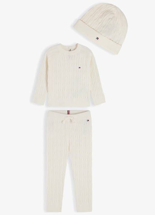 Tommy Hilfiger Babyset met trui, broek en muts 3-delig