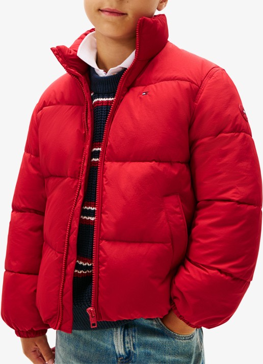 Tommy Hilfiger Back Flag puffer jas met logo - detail 3 rood