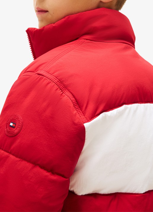 Tommy Hilfiger Back Flag puffer jas met logo - detail 4 rood