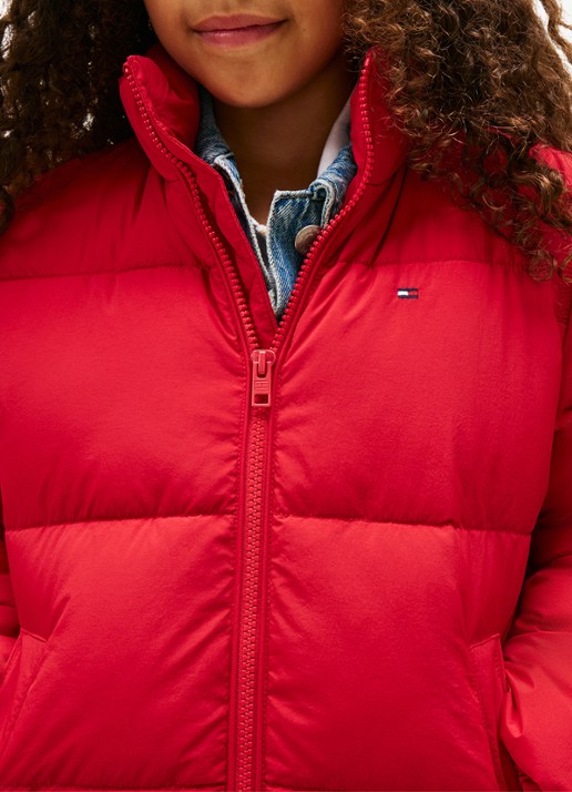 Tommy Hilfiger Back Flag puffer jas met logo - detail 5 rood
