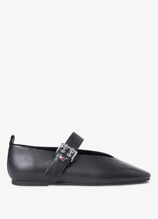 Tommy Hilfiger Ballerina van schapenleer - detail 4 zwart