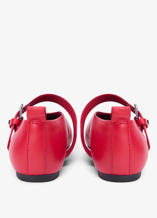 Tommy Hilfiger Ballerina van schapenleer - detail 3 rood